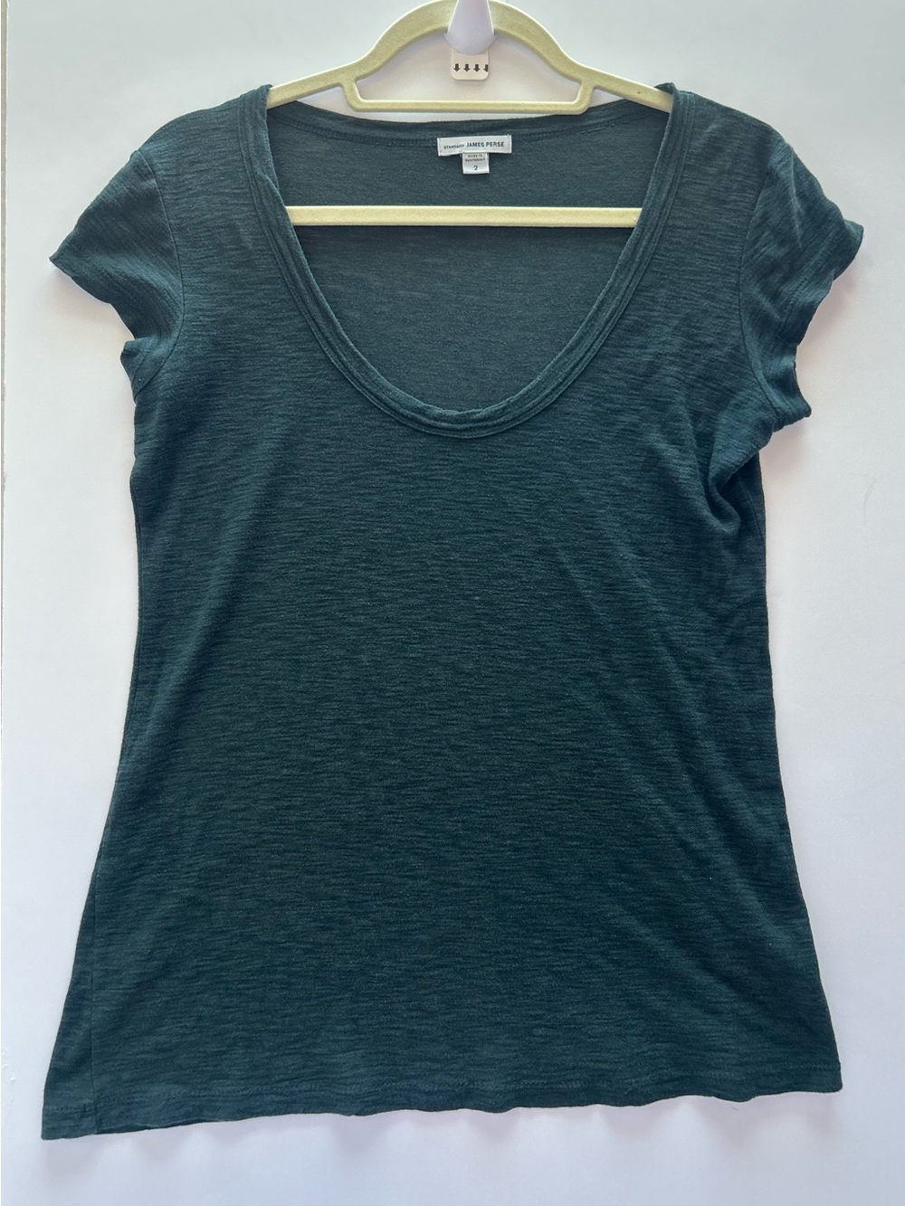James Perse Women's Teal Scoop Neck Short Sleeve Tee Size 2/Medium